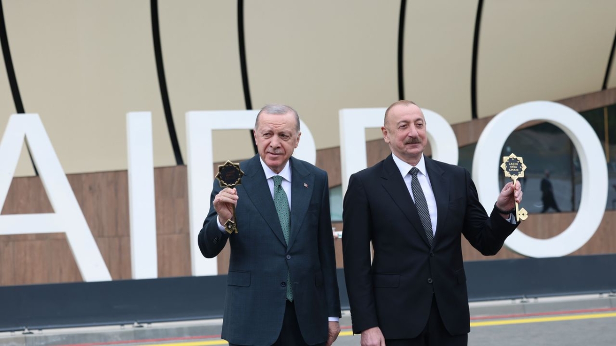 Cumhurbaşkanı Erdoğan, Azerbaycan'ın Laçın Havalimanı açılışında