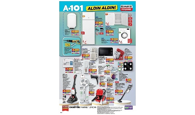 29 Mayıs’ta A101’de Motosikletten Ev Ürünlerine Geniş Ürün Yelpazesi