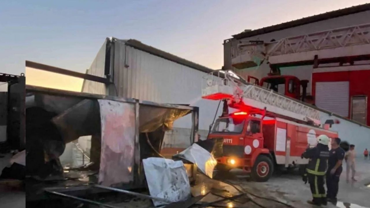 Cumalı'da işçi konteyneri kullanılamaz hale geldi