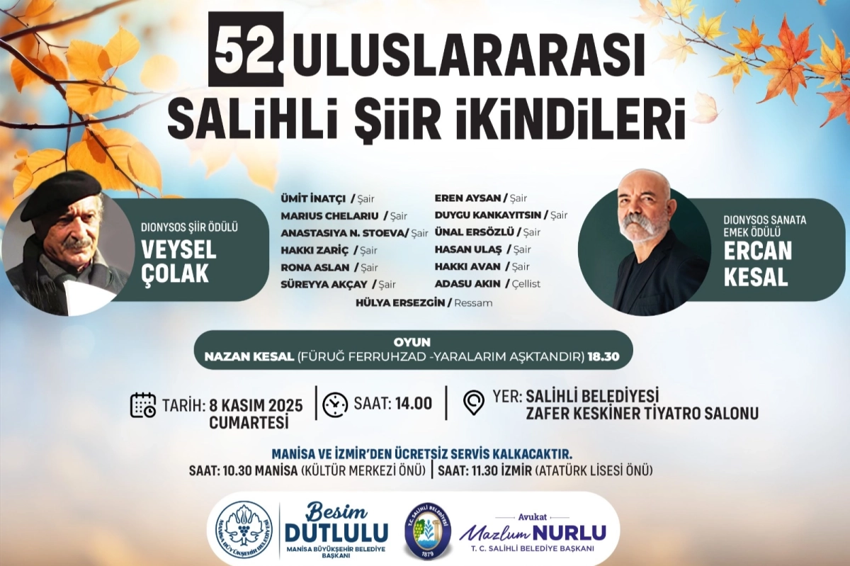 Manisa Salihli 'Şiir İkindileri'nde buluşacak
