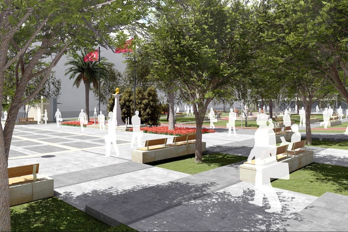 İzmir’in Kınık ilçesi Cumhuriyet Meydanı yenileniyor