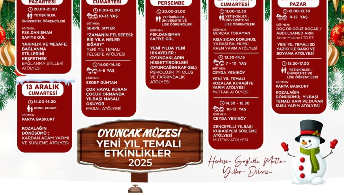 Kdz Ereğli'de Oyuncak Müzesi Yeni Yıl Temalı Etkinlikler