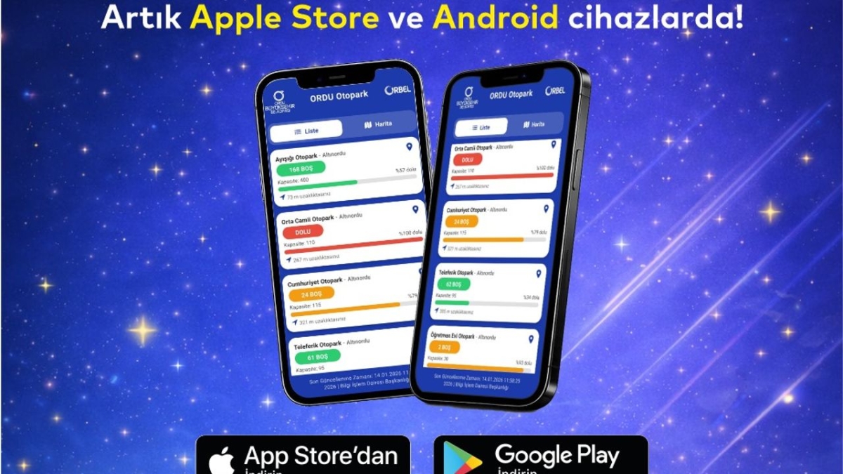 Ordu'da otopark bulmak çok kolay!