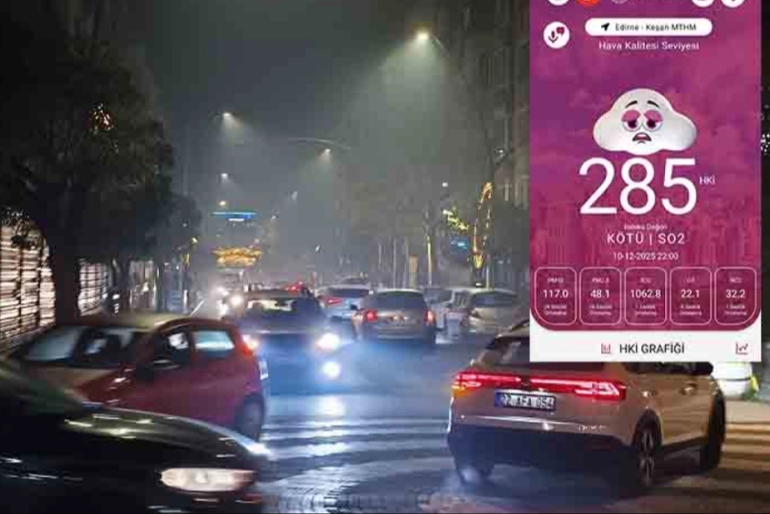 Keşan’da hava kirliliği alarm verdi! Partikül madde seviyesi 285'e ulaştı