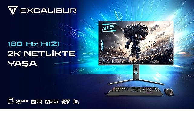 Üstün Çözünürlük, Sınırları Zorlayan Hız: Excalibur 31.5” 2K 180Hz Curved Monitör   