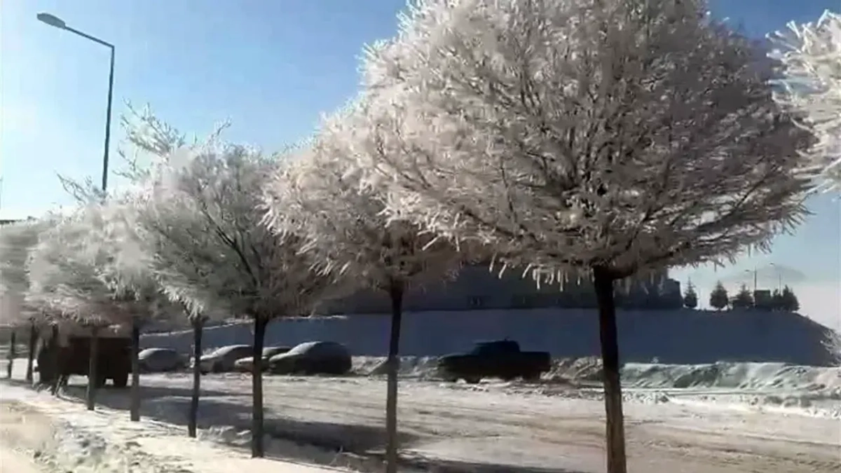 Tufanbeyli'de eksi 15 derecede kartpostallık manzara oluştu