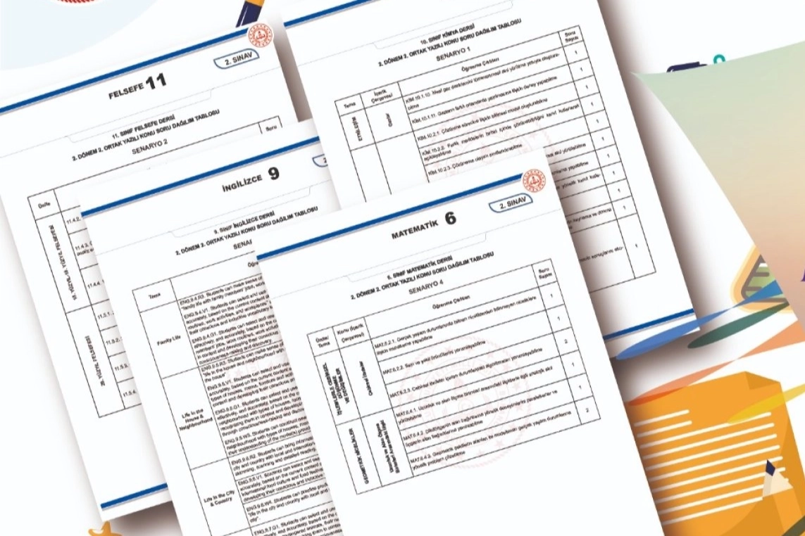 MEB'den eğitimde ikinci dönem örnek soru dağılımları