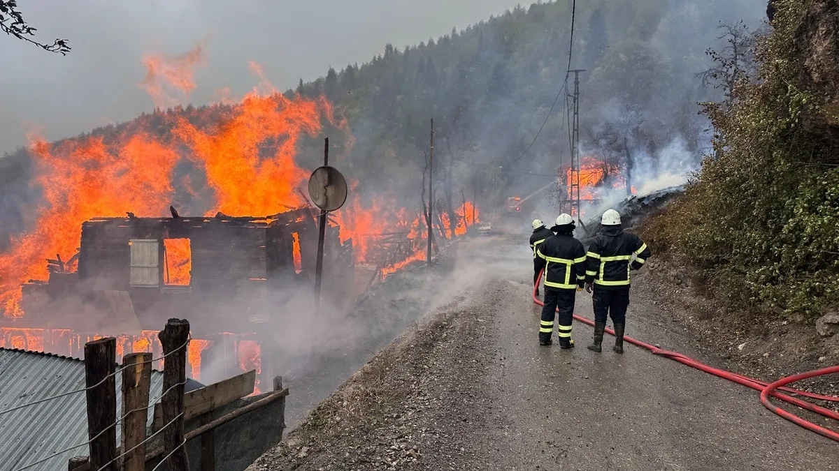 Kastamonu İnebolu'da orman yangını paniği! Ahşap evdeki alevler 7 eve sıçradı