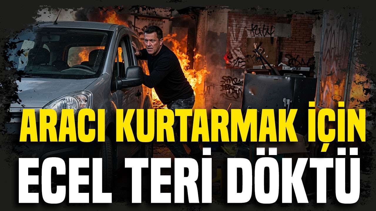 Sanayide yürekleri ağza getiren yangın: Aracı kurtarmak için ecel teri döktü
