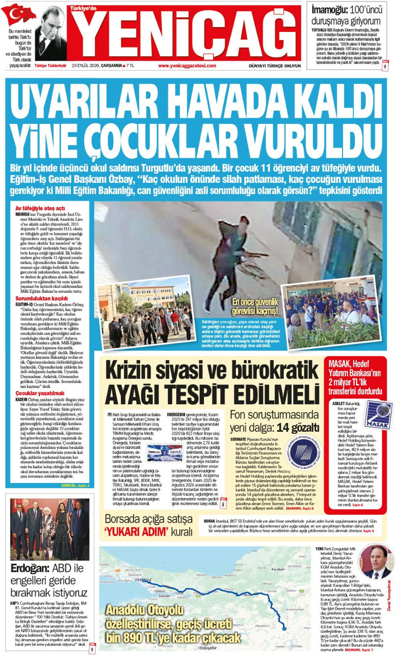 YENİÇAĞ Gazetesi: Uyarılar havada kaldı yine çocuklar vuruldu