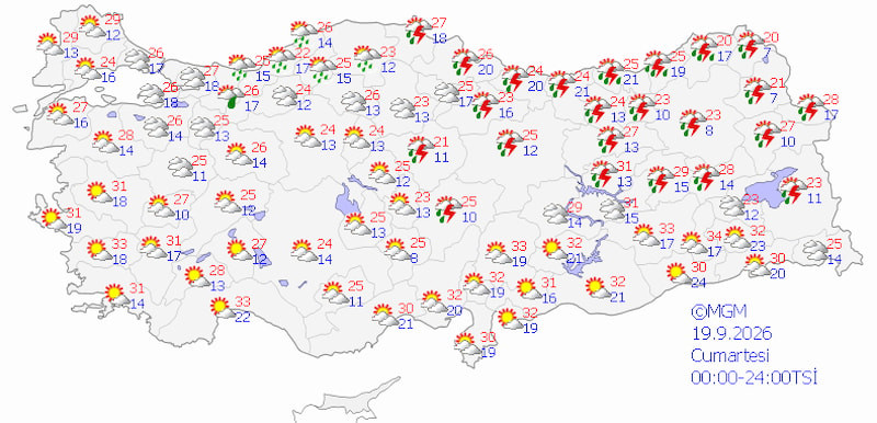 Türkiye'nin büyük bölümünde yağışlı hava etkisini sürdürecek