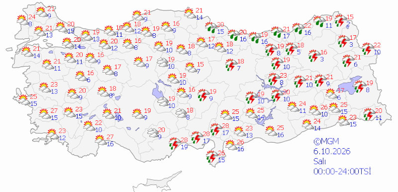 Ülke genelinde gök gürültülü yağışlar etkili: Sıcaklıklar düşüşe geçiyor