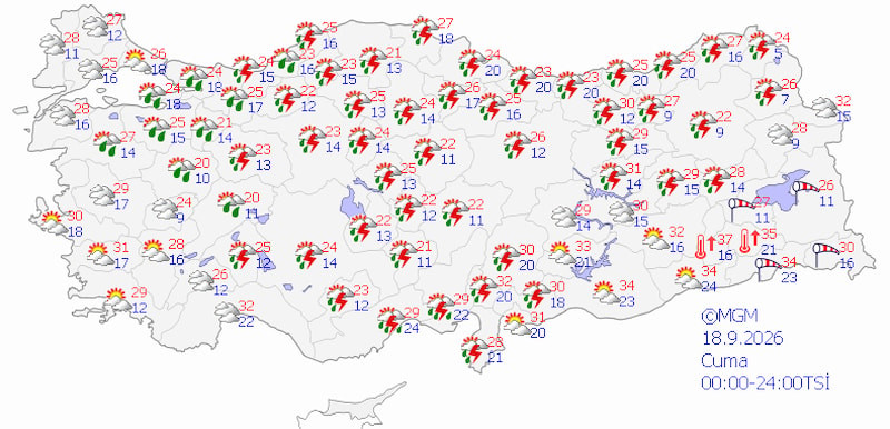 Türkiye'nin büyük bölümünde yağışlı hava etkisini sürdürecek