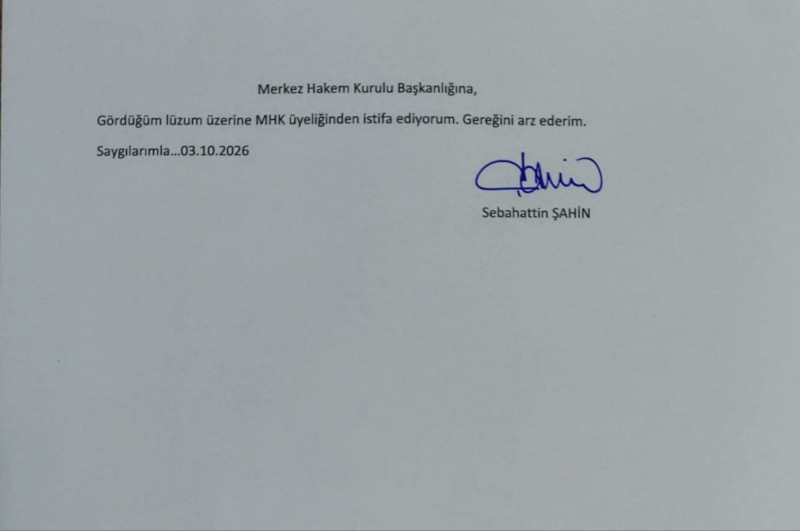 MHK'nin 4. Bölge Sorumlusu Sebahattin Şahin istifa etti