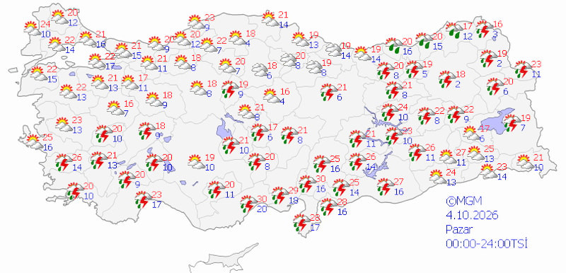 Ülke genelinde gök gürültülü yağışlar etkili: Sıcaklıklar düşüşe geçiyor