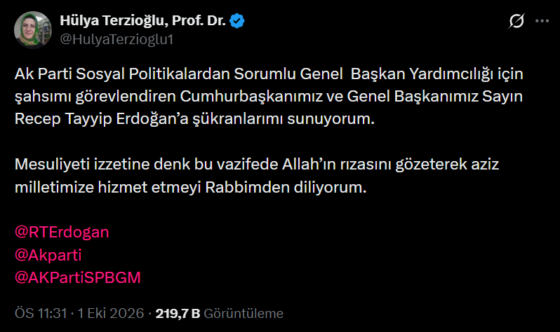 Fon soruşturmasının gölgesinde AKP'de yeni atama: Hülya Terzioğlu'nun o mesajı, Fatma Betül Sayan Kaya'ya gönderme mi?