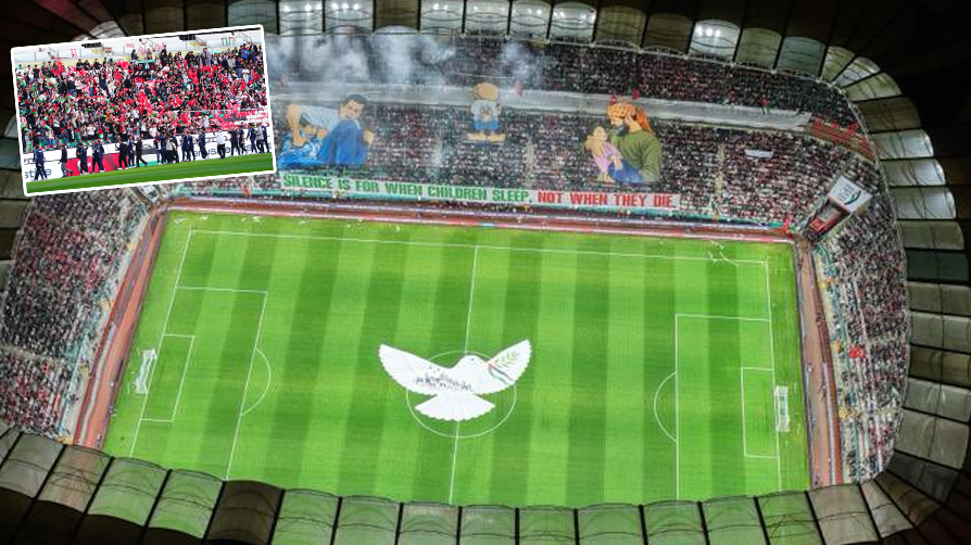 Tribünler tek ses oldu! Konya'da Filistin'e dev destek