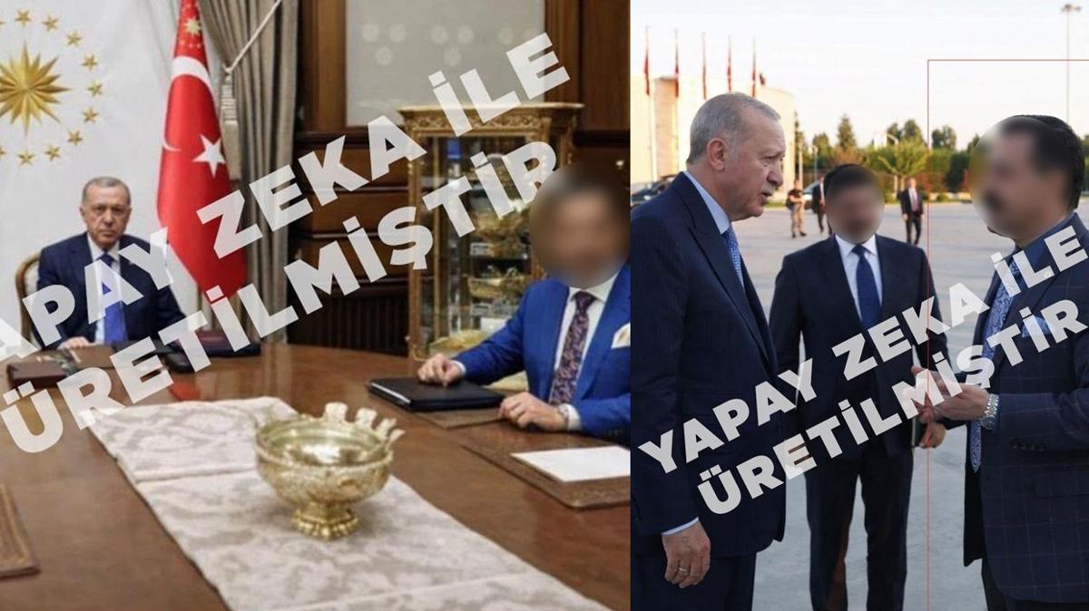 Yapay zeka görselli paylaşıma gözaltı! Kendisini Cumhurbaşkanı Erdoğan'ın yanına montajladı