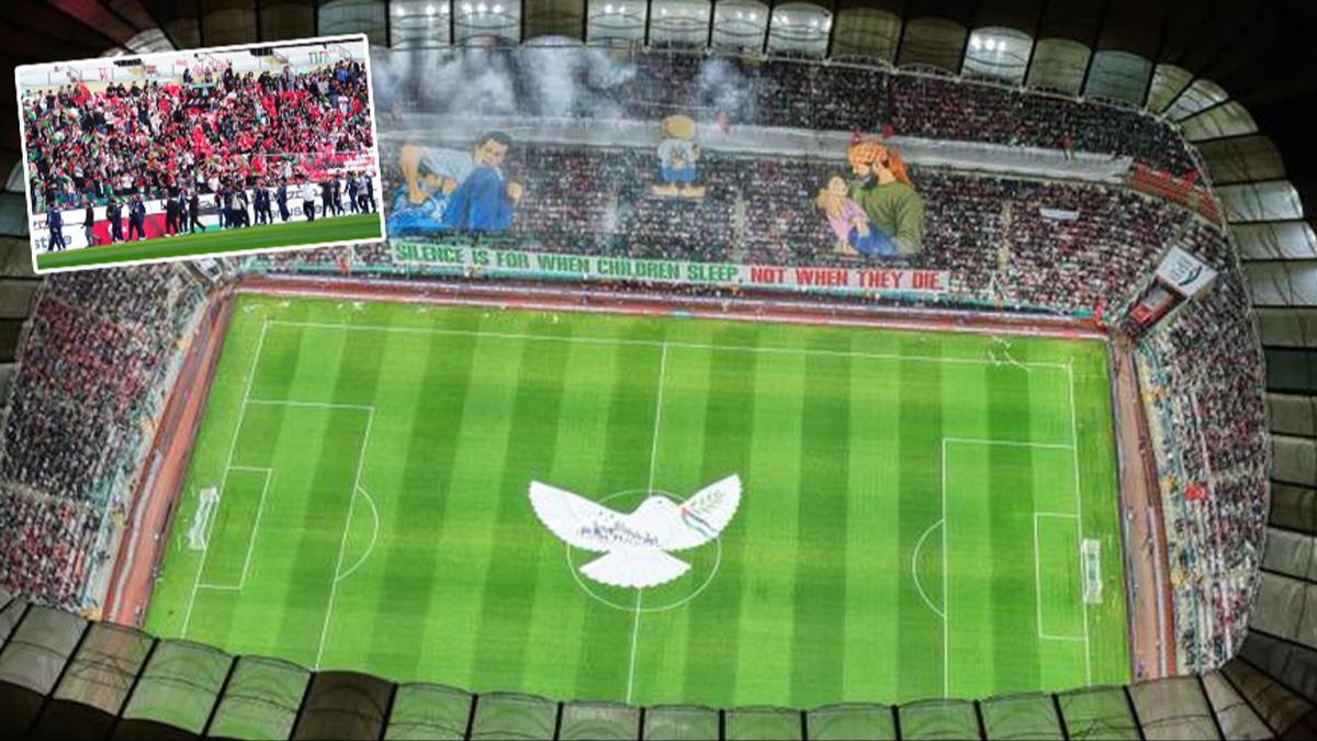 Tribünler tek ses oldu! Konya'da Filistin'e dev destek
