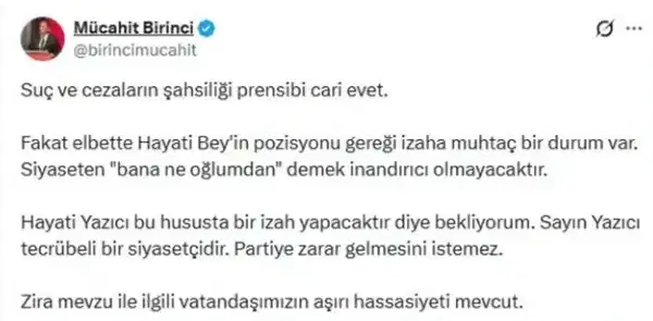 AKP içinde 'fon soruşturması' çıkışı... Mücahit Birinci'den Hayati Yazıcı'ya: 'Bana ne oğlumdan demek inandırıcı olmayacak'