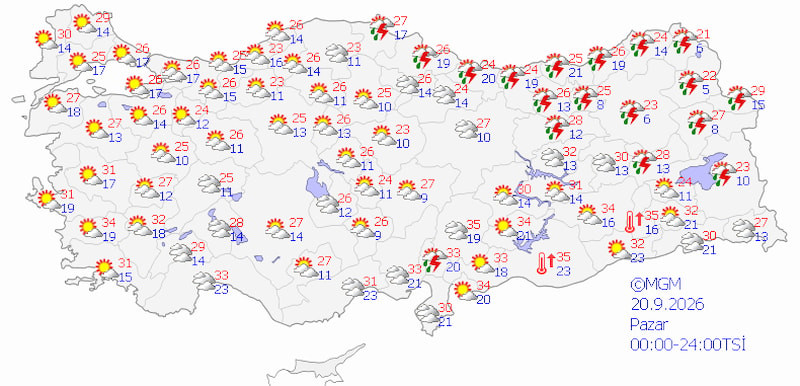 Türkiye'nin büyük bölümünde yağışlı hava etkisini sürdürecek