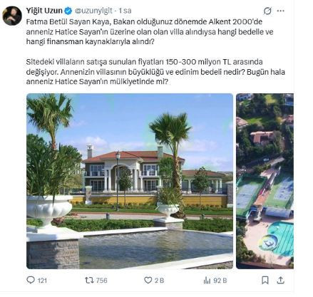 Belediye bursuyla okuyan Fatma Betül Sayan Kaya’nın ailesi gayrimenkul imparatoru çıktı