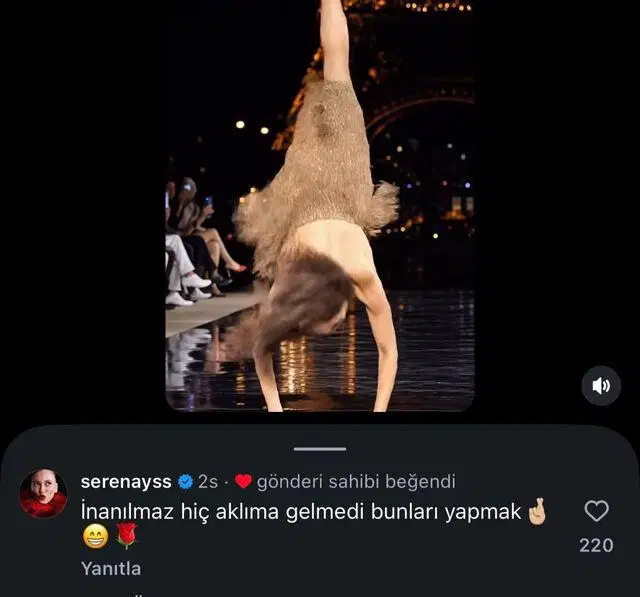 Paris Moda Haftası'na damga vurmuştu: Serenay Sarıkaya'dan yapay zeka editine esprili yanıt