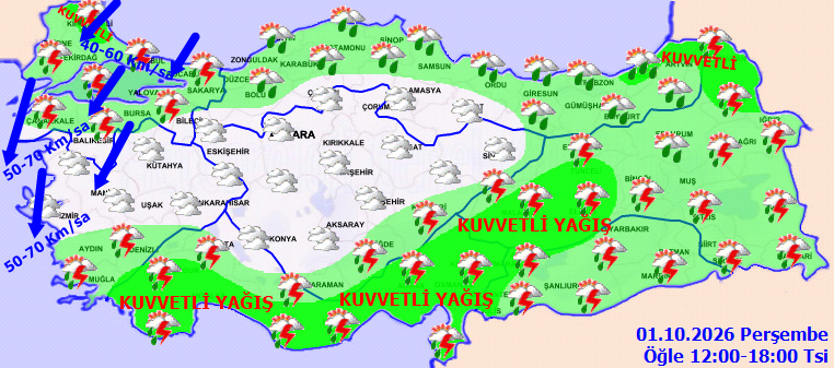 15 İLE SARI KODLU UYARI!