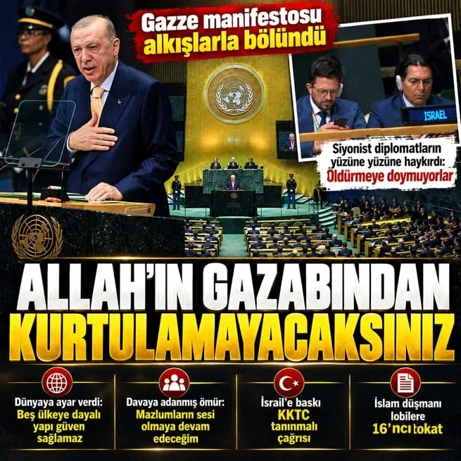 Filistin'in BM temsilciligi Başkan Erdoğan'ın Gazze konuşmasını paylaştı