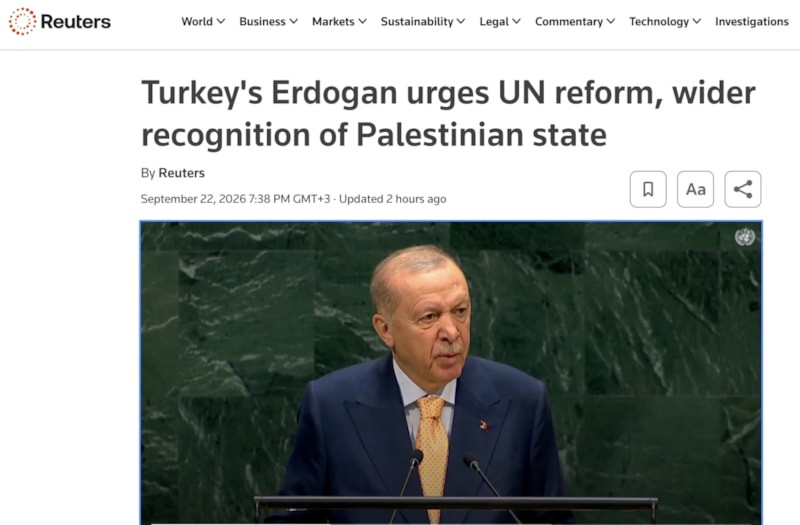 Cumhurbaşkanı Erdoğan'ın konuşması uluslararası medyanın gündeminde: Gazze vurgusu öne çıktı