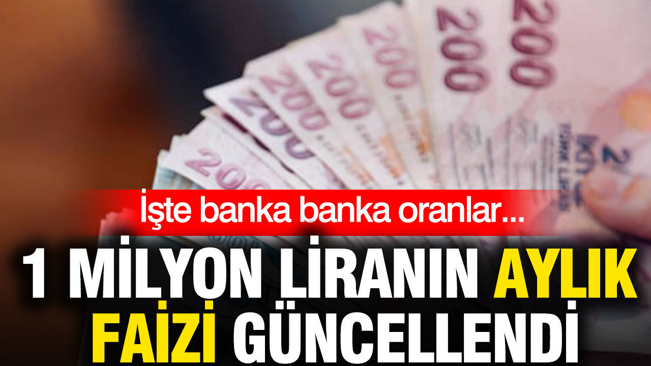 1 Milyon TL'nin aylık faiz getirisi güncellendi: İşte banka banka oranlar...