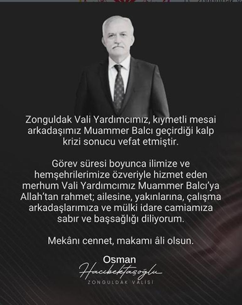 Vali yardımcısı kalp krizinden hayatını kaybetti